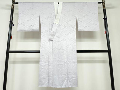 平和屋着物●長襦袢 無双仕立て 七宝地紋 藤色 正絹 逸品 未使用 DAAV4898ud