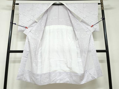 平和屋着物●長襦袢 無双仕立て 七宝地紋 藤色 正絹 逸品 未使用 DAAV4898ud
