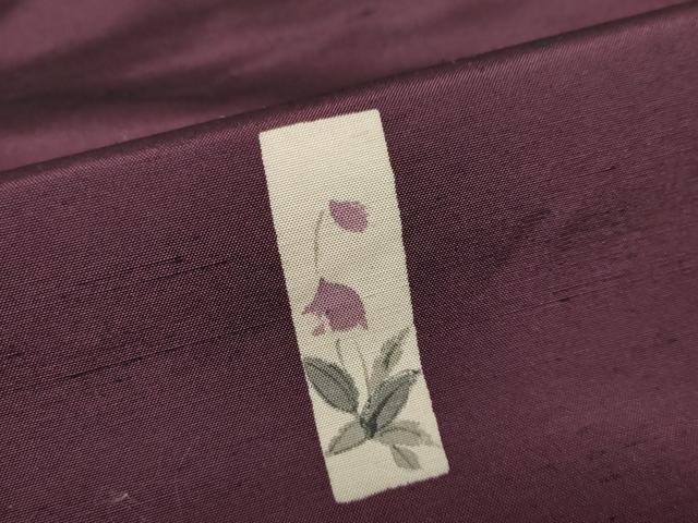 平和屋着物●上質な小紋 紬地 手描き 短冊草花文 正絹 逸品 DAAV4899ud