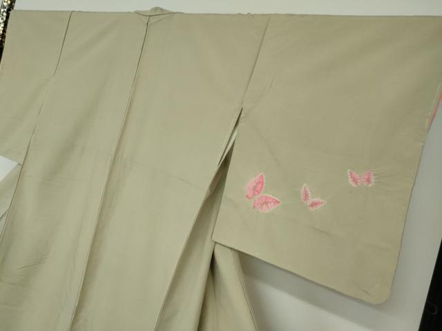 平和屋着物●訪問着　紬地　絞り　舞蝶文　正絹　逸品　未使用　DAAV4901ud