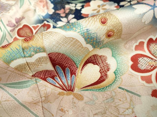 平和屋着物●豪華振袖 駒刺繍 花蝶文 暈し染め 金銀彩 正絹 逸品 DAAV4902ud