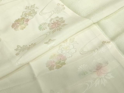平和屋着物●長襦袢　袷　流水草花地紋　暈し染め　正絹　逸品　未使用　DAAV4915ud