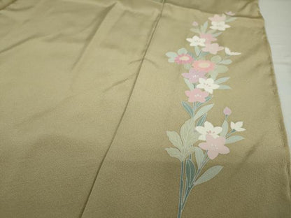 平和屋着物●訪問着　友禅　草花文　仮絵羽　正絹　逸品　未使用　DAAV4919ud