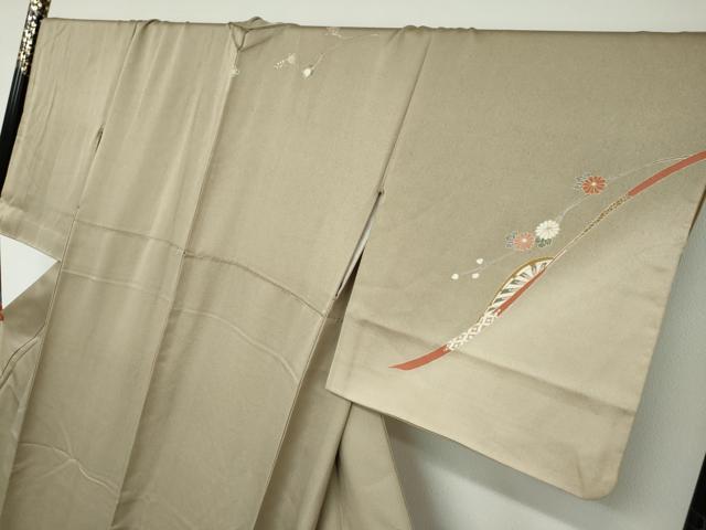 平和屋着物●訪問着 片輪車草花文 暈し染め 金彩 正絹 逸品 DAAV4927ud