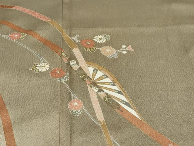 平和屋着物●訪問着 片輪車草花文 暈し染め 金彩 正絹 逸品 DAAV4927ud