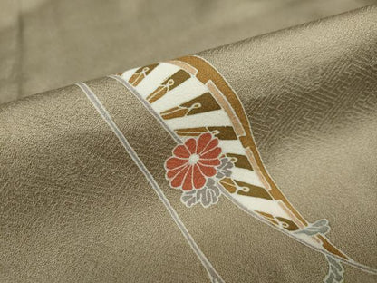 平和屋着物●訪問着 片輪車草花文 暈し染め 金彩 正絹 逸品 DAAV4927ud