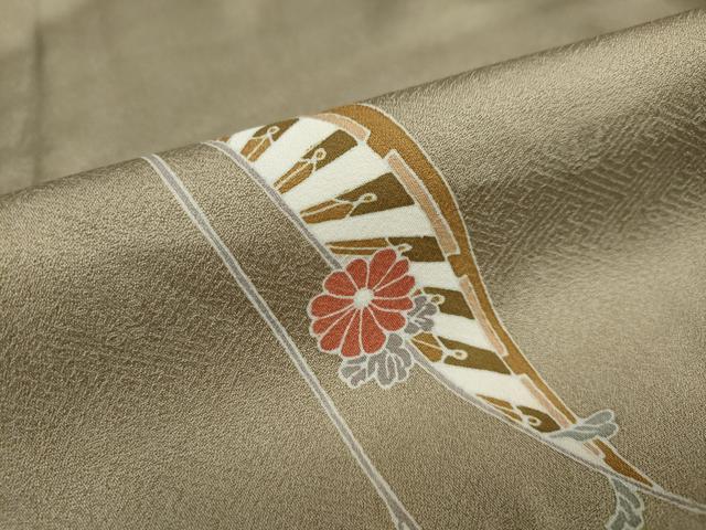 平和屋着物●訪問着 片輪車草花文 暈し染め 金彩 正絹 逸品 DAAV4927ud