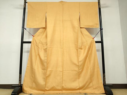 平和屋着物●上質な紬　柑子色　正絹　逸品　DAAV4930ud