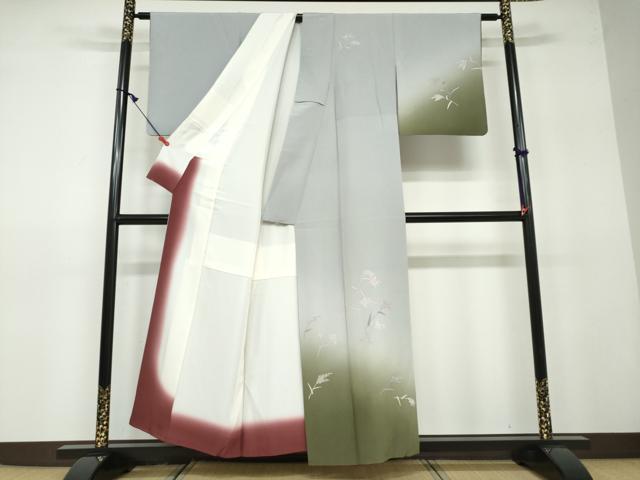 平和屋着物●訪問着 芒文 暈し染め 正絹 逸品 DAAV4933ud