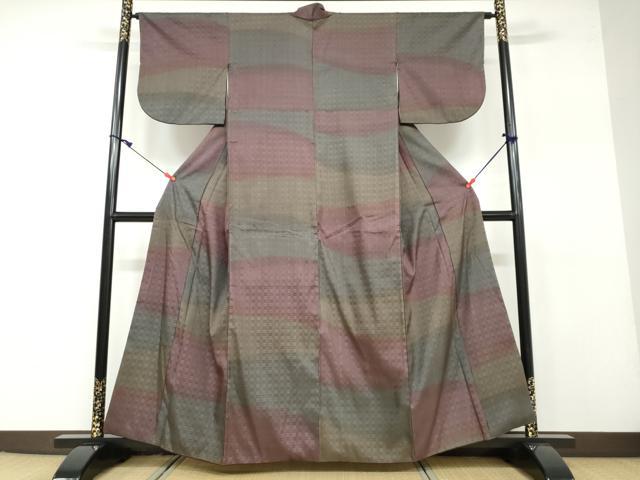 平和屋着物●上質な紬 霞文 正絹 逸品 DAAV4938ud