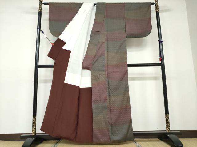平和屋着物●上質な紬 霞文 正絹 逸品 DAAV4938ud