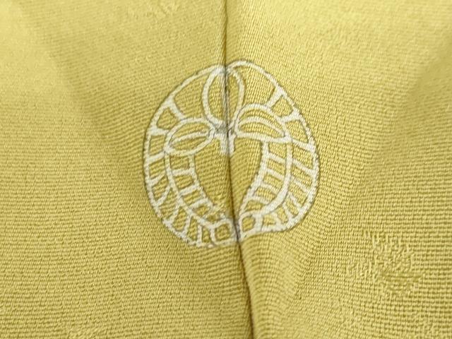 平和屋着物●上質な色無地 霞地紋 青朽葉色 正絹 逸品 DAAV4943ud