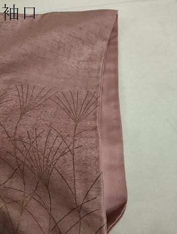 平和屋着物●訪問着 紬地 刺繍 草花文 金彩 正絹 逸品 DAAV4954ud