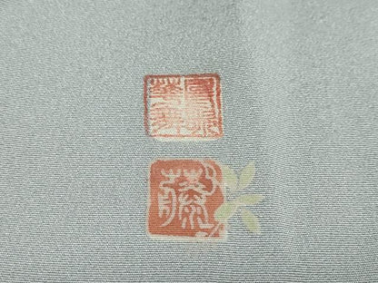平和屋着物●豪華色留袖　友禅　作家物　流水風景草花文　正絹　逸品　DAAV4957ud