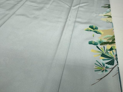 平和屋着物●豪華色留袖　友禅　作家物　流水風景草花文　正絹　逸品　DAAV4957ud
