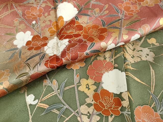 平和屋着物●訪問着 作家物 草花文 暈し染め 金銀彩 正絹 逸品 DAAV4960ud