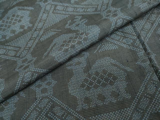 平和屋着物●上質な紬　100亀甲　有栖川文様　正絹　逸品　DAAV4969ud