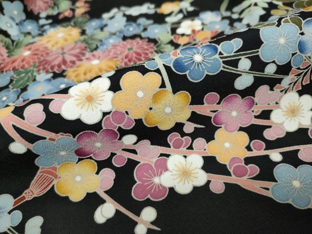 平和屋着物●豪華黒留袖 友禅 作家物 吉祥草花文 正絹 逸品 DAAV4971ud