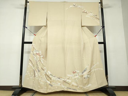 平和屋着物●訪問着 地紙熨斗草花文 金彩 正絹 逸品 DAAV4974ud