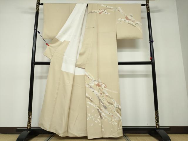 平和屋着物●訪問着 地紙熨斗草花文 金彩 正絹 逸品 DAAV4974ud