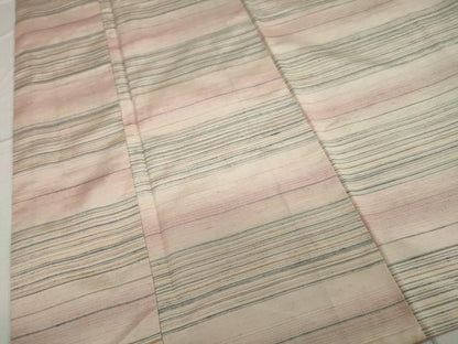 平和屋着物●上質な紬　横段文　正絹　逸品　DAAV4982ud