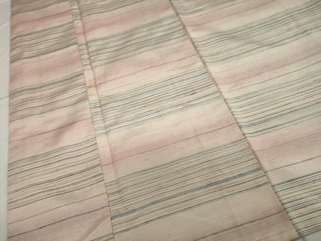 平和屋着物●上質な紬　横段文　正絹　逸品　DAAV4982ud