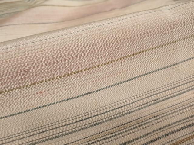 平和屋着物●上質な紬　横段文　正絹　逸品　DAAV4982ud