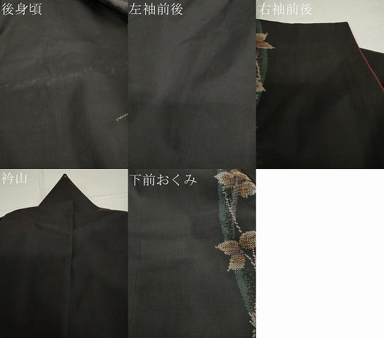 平和屋着物●本場大島紬　古代染色純泥染　9マルキ　地空き　川口織物謹製　草花間道　証紙付き　正絹　逸品　DAAV4986ud