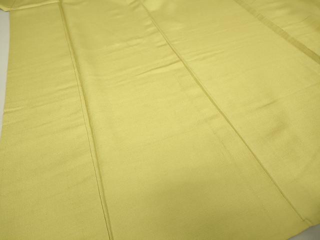 平和屋着物▽上質な色無地 単衣 お召縮緬 淡黄色 正絹 逸品 DAAV5017az