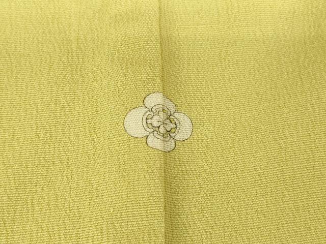 平和屋着物▽上質な色無地 単衣 お召縮緬 淡黄色 正絹 逸品 DAAV5017az