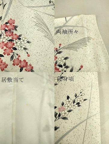平和屋着物▽上質な小紋 単衣 草花文 正絹 逸品 DAAV5018az
