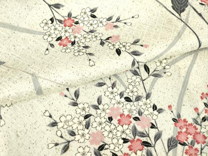 平和屋着物▽上質な小紋 単衣 草花文 正絹 逸品 DAAV5018az