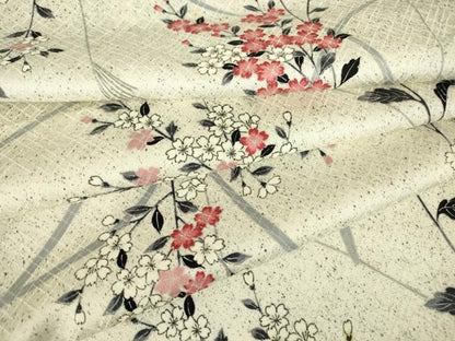 平和屋着物▽上質な小紋 単衣 草花文 正絹 逸品 DAAV5018az