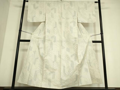 平和屋着物▽上質な紬 単衣 正倉院花文 正絹 逸品 DAAV5020az