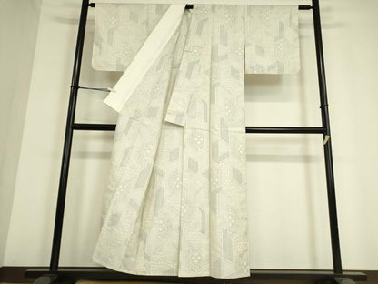 平和屋着物▽上質な紬 単衣 正倉院花文 正絹 逸品 DAAV5020az