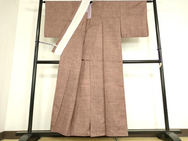 平和屋着物▽上質な紬 単衣 霞文 正絹 逸品 DAAV5021az