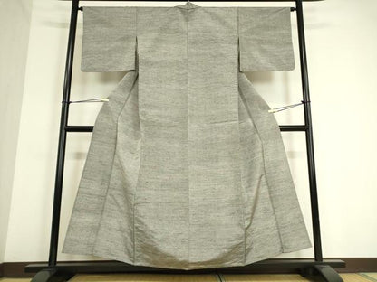 平和屋着物▽上質な紬 単衣 笹文 正絹 逸品 DAAV5022az