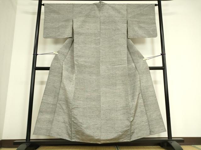 平和屋着物▽上質な紬 単衣 笹文 正絹 逸品 DAAV5022az
