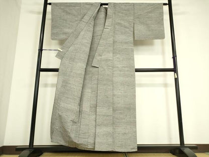 平和屋着物▽上質な紬 単衣 笹文 正絹 逸品 DAAV5022az
