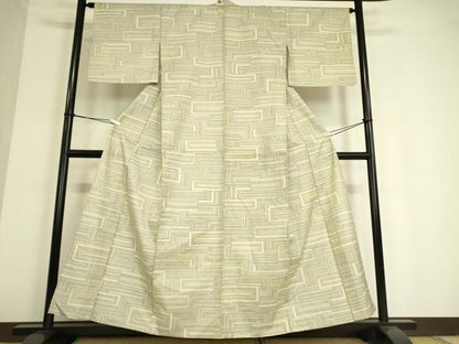 平和屋着物▽本場染大島紬 単衣 幾何学文 正絹 逸品 DAAV5025az