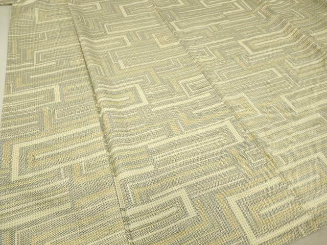 平和屋着物▽本場染大島紬 単衣 幾何学文 正絹 逸品 DAAV5025az