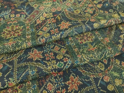 平和屋着物▽上質な紬 単衣 幾何学花文 正絹 逸品 DAAV5030az