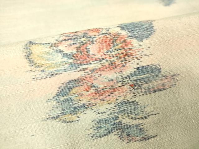 平和屋着物▽上質な紬 単衣 舞花文 正絹 逸品 DAAV5031az