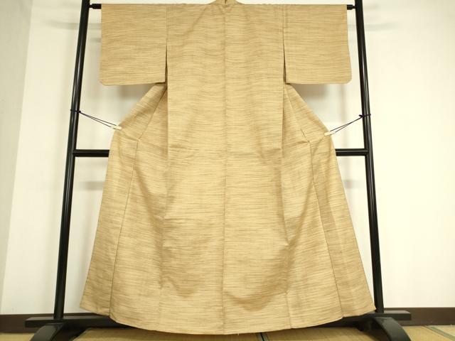 平和屋着物▽上質な紬　単衣　絣文　正絹　逸品　DAAV5036az