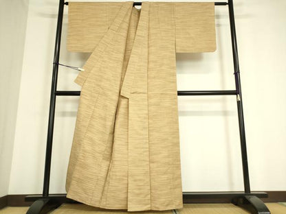 平和屋着物▽上質な紬　単衣　絣文　正絹　逸品　DAAV5036az