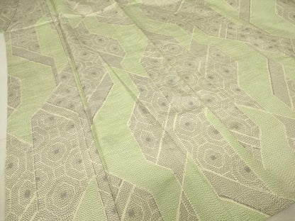 平和屋着物▽上質な紬 単衣 幾何学文 正絹 逸品 DAAV5037az