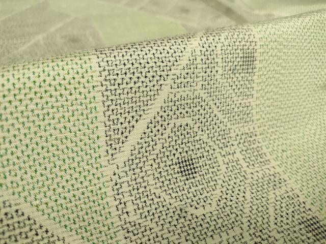 平和屋着物▽上質な紬 単衣 幾何学文 正絹 逸品 DAAV5037az