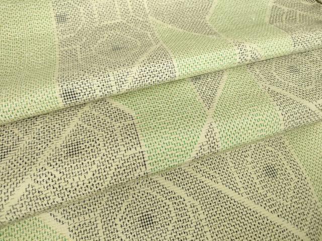 平和屋着物▽上質な紬 単衣 幾何学文 正絹 逸品 DAAV5037az