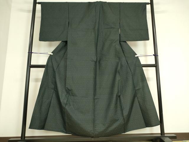 平和屋着物▽東郷織物謹製 本場大島紬 単衣 絣文 黒地 正絹 逸品 DAAV5040az