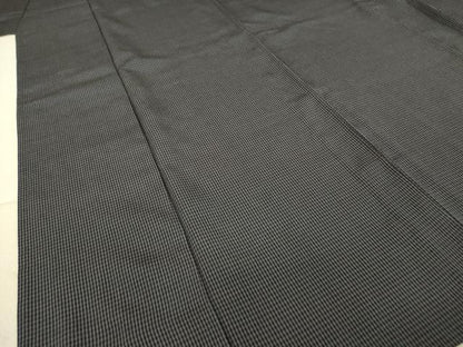平和屋着物▽上質なお召 単衣 格子 正絹 逸品 DAAV5041az